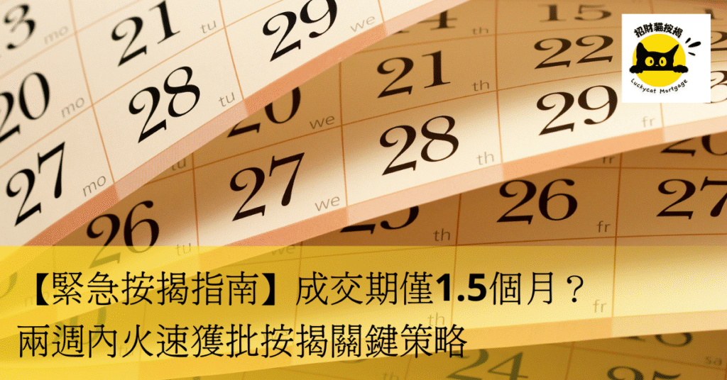 【緊急按揭指南】成交期僅1.5個月? 兩週內火速獲批按揭關鍵策略 lucky cat mortgage blog post